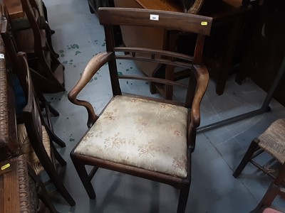 Lot 866 - Georgian mahogany elbow chair and three 19th century side chairs