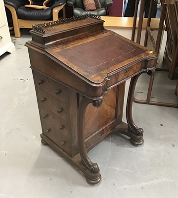 Lot 887 - Victorian walnut Davenport