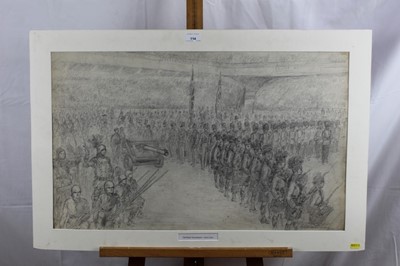 Lot 114 - Bryan De Grineau pencil drawing- The Royal Tournament, Earls Court, possibly for London Illustrated News