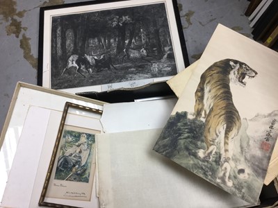 Lot 277 - One box of prints and watercolours