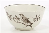 Lot 350 - 18th century Worcester Hancock tea bowl -...