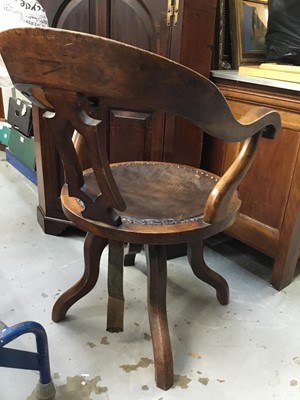 Lot 1040 - Victorian walnut swivel desk chair