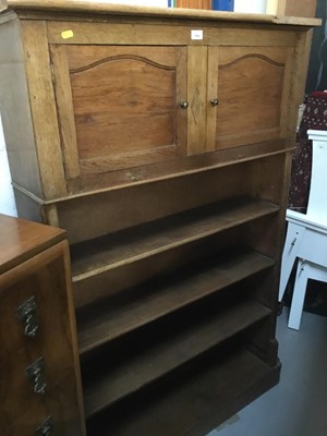 Lot 1044 - Edwardian oak bookcase cupboard