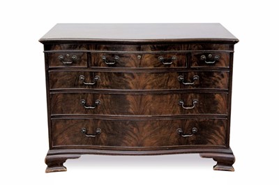 Lot 709 - Late 19th / early 20th century mahogany serpentine fronted chest of bold proportions