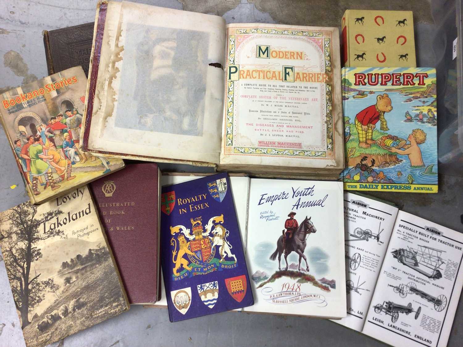 Lot 410 - Books including Modern Practical Farrier, Power Farming for Crops and Stock, annuals and other books