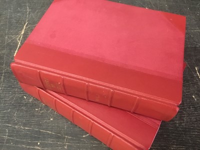 Lot 164 - Two antique volumes - The History and Topography of The County Of Essex, by Thomas Wright and engraved illustrations by W. Bartlett, circa 1835, re-bound in red leather.