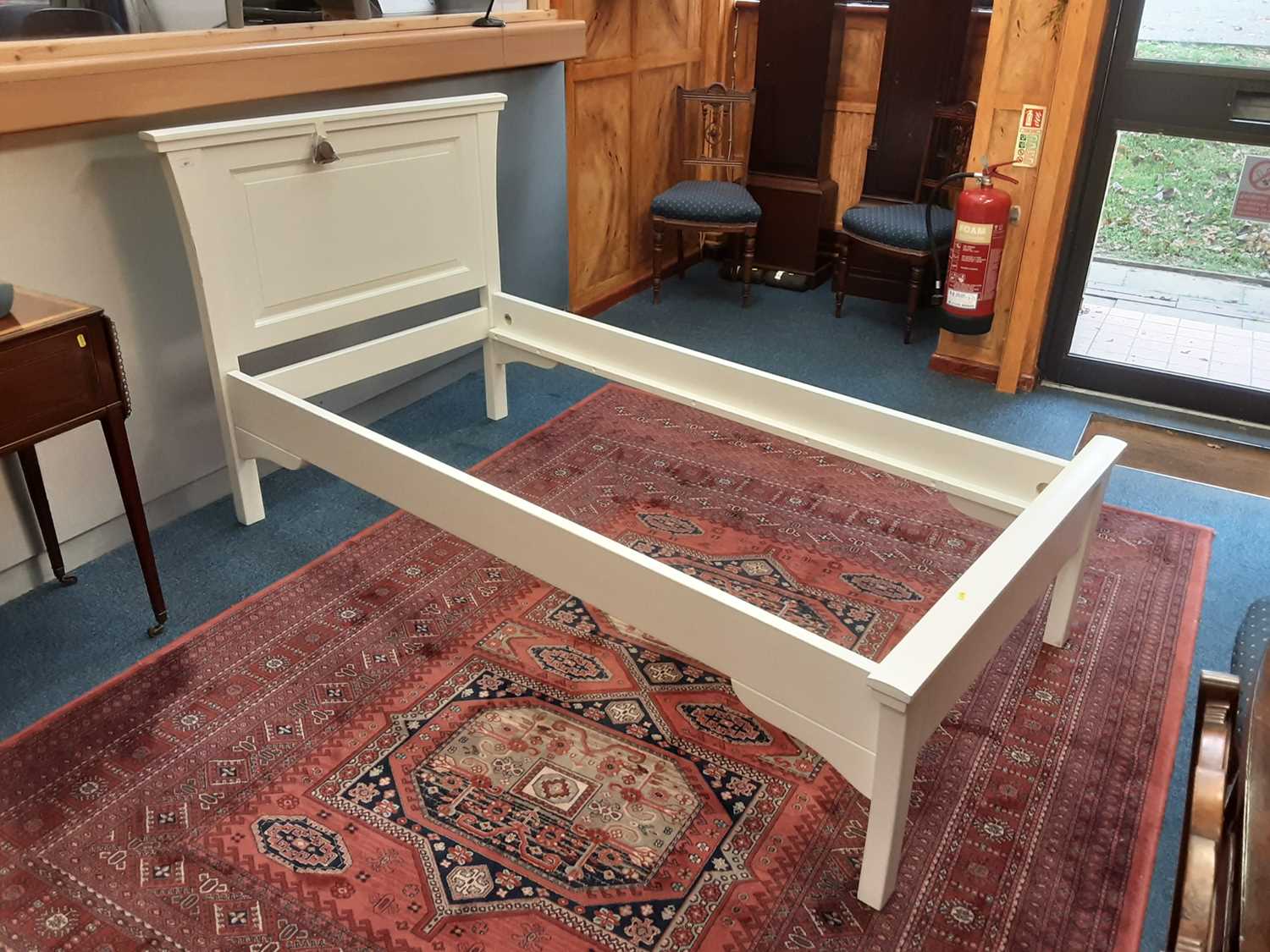 Lot 881 Contemporary White painted single bed,