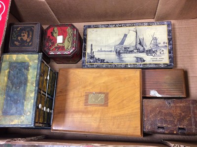 Lot 421 - Vintage tins and boxes including Crawford Biscuits