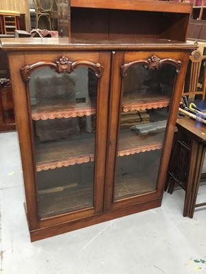 Lot 886 - Victorian mahogany bookcase with two glazed doors enclosing three adjustable shelves 110 cm wide, 125 cm high , 33 cm deep