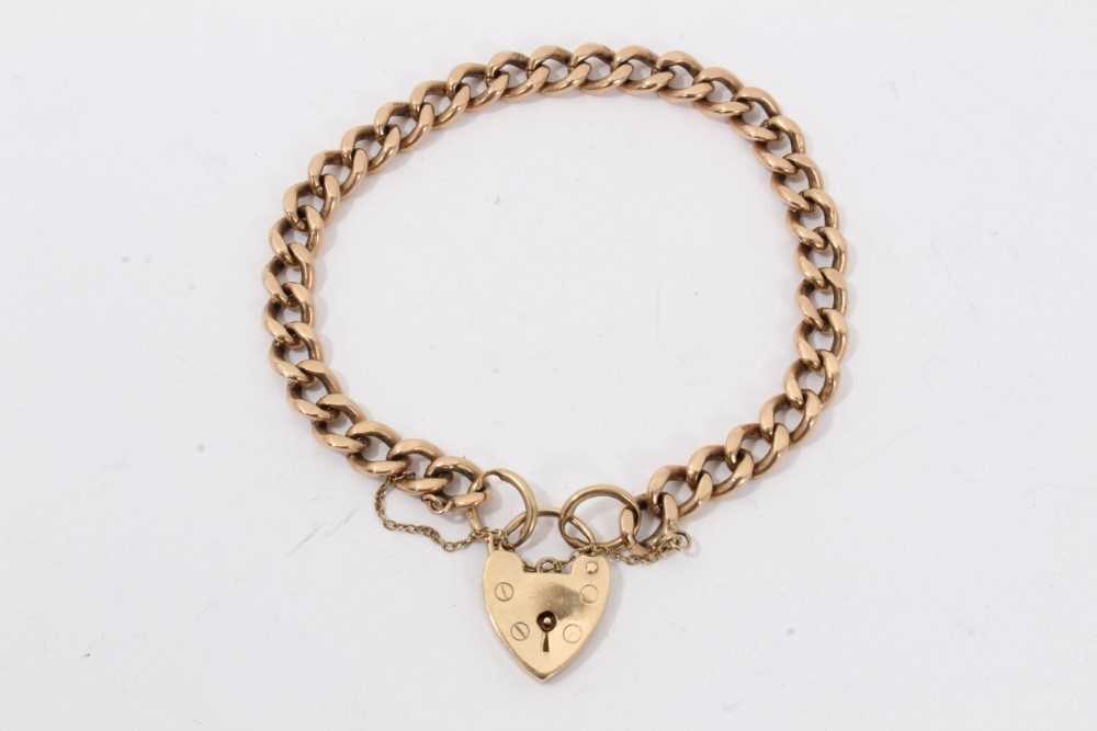 Lot 94 - 9ct gold bracelet with padlock clasp