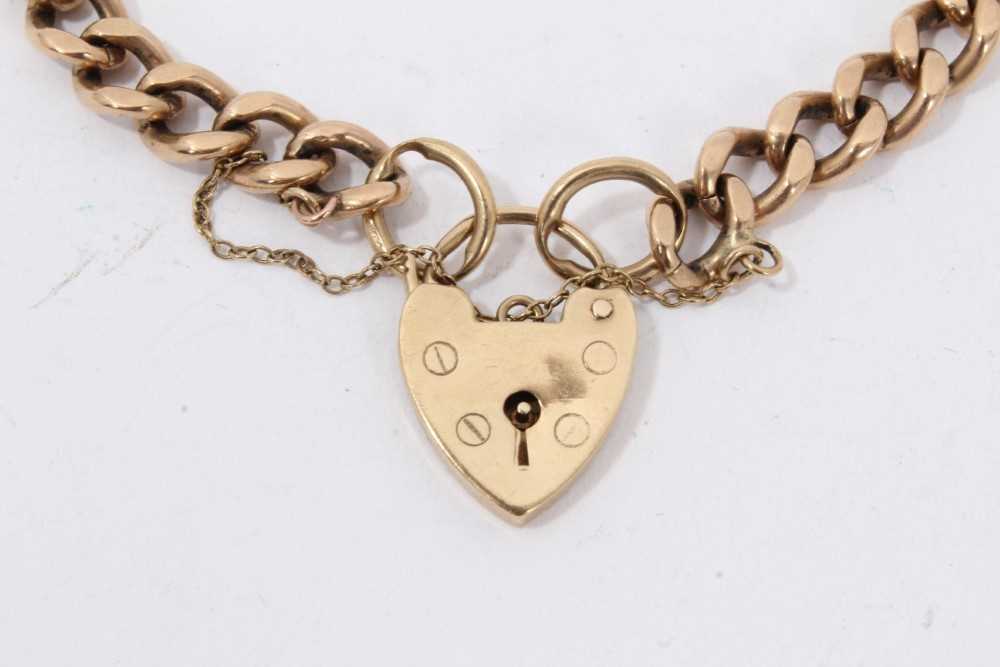 Lot 94 9ct gold bracelet with padlock clasp