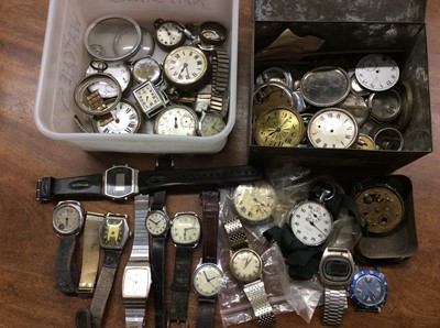 Lot 730 - Group vintage watches, pocket watches and watch parts