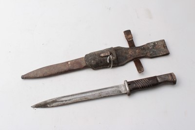 Lot 360 - Second World War Nazi K98 bayonet with scabbard and frog