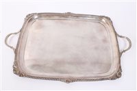 Lot 400 - Edwardian silver two-handled tray of...