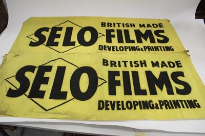 Lot 2050 - Three Pre War Selo British Made Films Developing & Printing cloth Banners