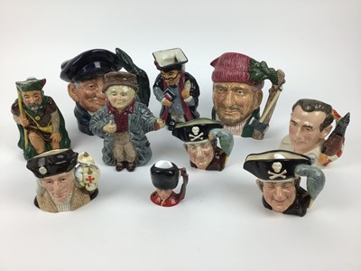 Lot 595 - Seven Royal Doulton character jugs and three others