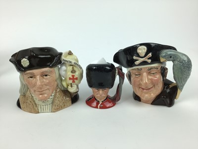 Lot 128 - Seven Royal Doulton character jugs and three others