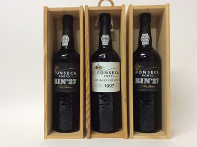 Lot 104 - Port - three bottles, Fonseca Bin 27 and Fonseca LVB 1997