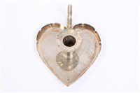 Lot 402 - Victorian silver chamberstick of heart-shaped...