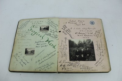 Lot 1062 - WW1 Nurse's autograph albums containing photographs, humorous sketches, verses, postcards etc. Plus two publications 'Thank You Sister' and 'With Hearty Good Wishes.