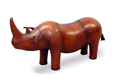 Lot 762 - Libertys style leather Rhinoceros footstool