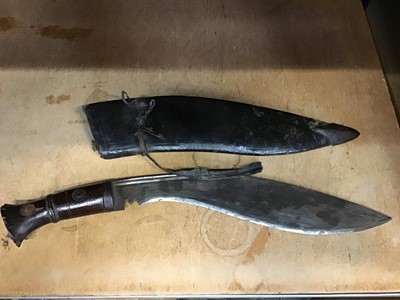 Lot 512 - Gurka Kukri with leather seath