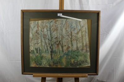 Lot 44 - Yvres Rouvres (1910-1996) watercolour trees, together with a 1961 catalogue
