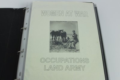 Lot 1067 - Women's Land Army WW 1 & 11.  An album of postcards and photographs, The Lands Women, The Land Girl, Bedford Women's Land Army Souvenir Programme  A rare handwritten diary of a land girl 1916, 1917...