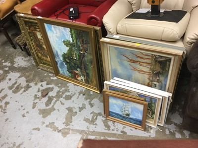 Lot 120 - Group of Decorative pictures including marine scenes