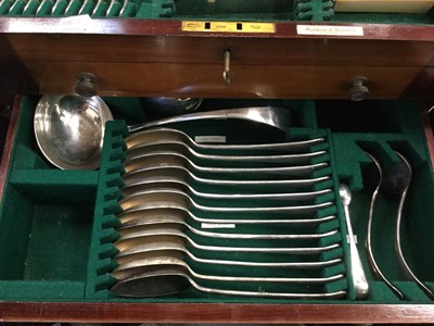 Lot 19 - Good quality mahogany cutlery canteen by Maleham & Yeomans of Sheffield