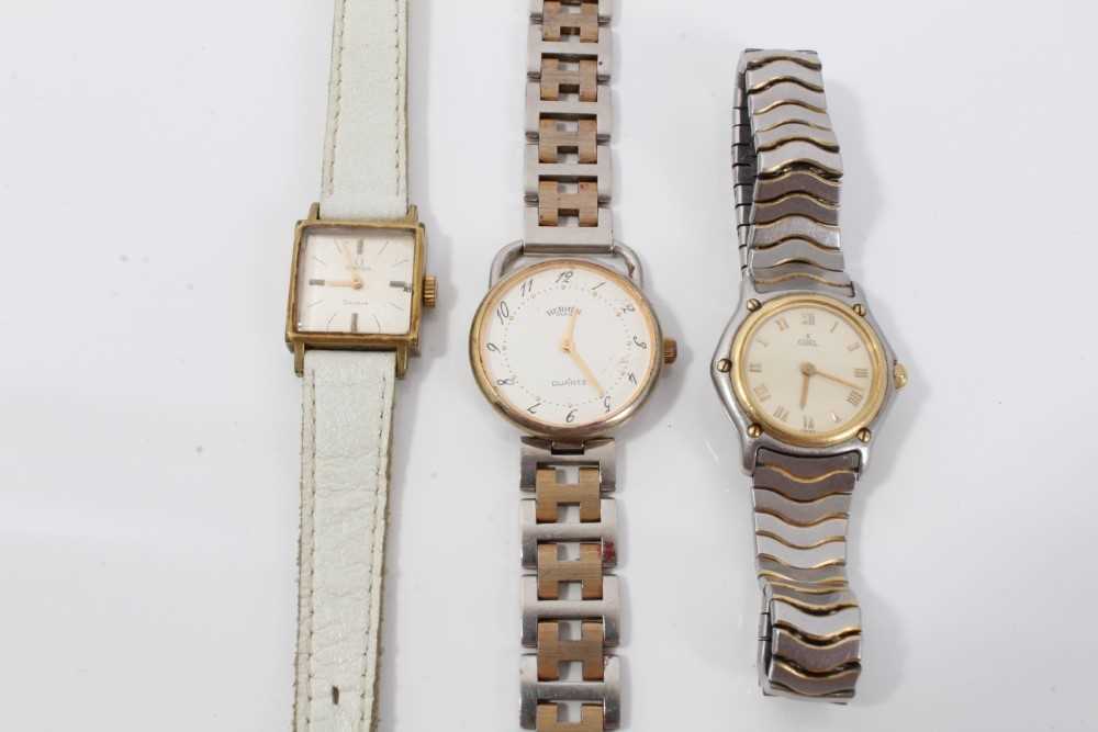 Lot 173 - Ladies Ebel wristwatch together with a Hermes and an Omega watch