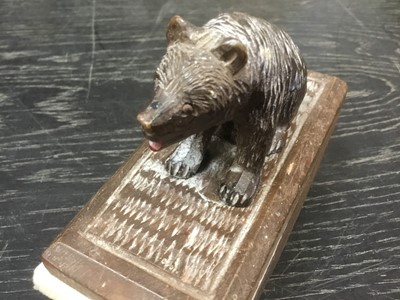 Lot 157 - Black Forrest carved bear blotter
