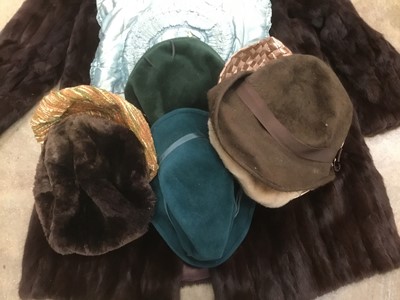 Lot 161 - Canadian squirrel fur coat , hats other textiles