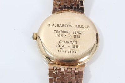 Lot 160 - Gentlemen's Longines 9ct gold wristwatch on gold bracelet in box