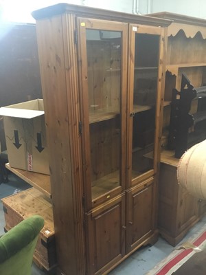 Lot 925 - Pine glazed bookcase