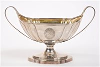 Lot 412 - George III silver two-handled dish of fluted...