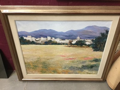 Lot 108 - Large Spanish Oil on Canvas study of a landscape view, by a known Catalan artist