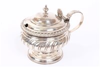 Lot 413 - George IV silver mustard pot of circular form,...