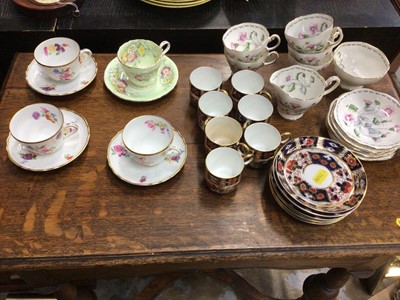 Lot 224 - Porcelain tea wares, including Foley bone china, Imari style, Aysnley and Dresden