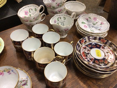 Lot 224 - Porcelain tea wares, including Foley bone china, Imari style, Aysnley and Dresden