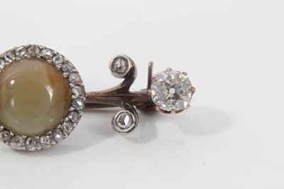 Lot 60 - Victorian diamond and cat’s eye brooch