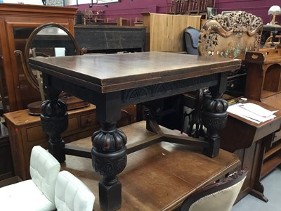 Lot 896 - Good quality oak refectory table in the 17th century style