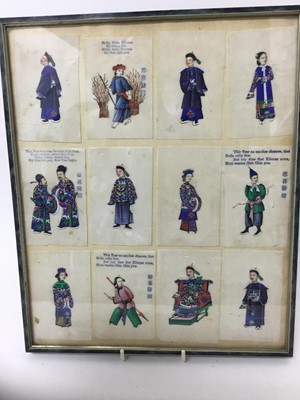 Lot 171 - Set of twelve Chinese miniature paintings on rice paper