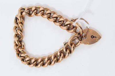 Lot 106 - 15ct gold bracelet with padlock clasp