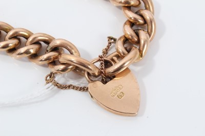 Lot 106 - 15ct gold bracelet with padlock clasp