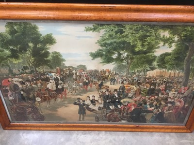 Lot 155 - Pair of Edwardian chromolithographic prints, of a race meeting