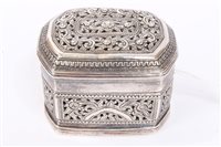 Lot 418 - Eastern white metal box of octagonal form,...