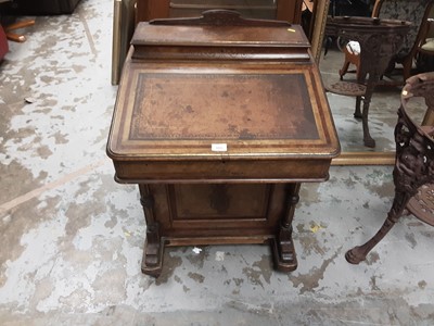 Lot 1055 - Victorian walnut inlaid davenport