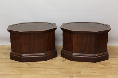 Lot 604 - Pair of late 19th / early 20th century mahogany cupboard plinths