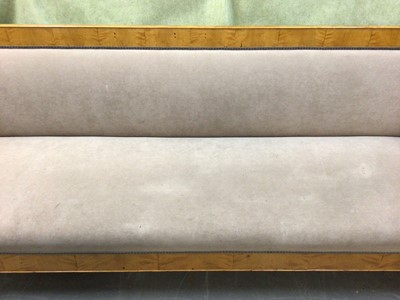 Lot 605 - Very large 19th century Continental Biedermeier maple veneered sofa